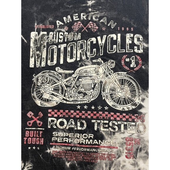 American Custom Motorcycles shirt adult large short sleeve tye dye black - Picture 4 of 11